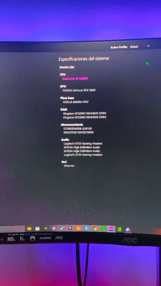 PC Gaming RTX 3060 IntelCore I5