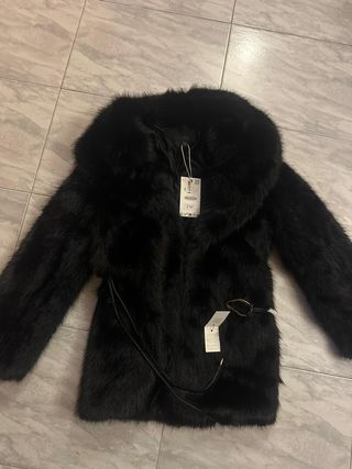 Abrigo Efecto Pelo Cinturon Zara Edición Limitada