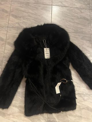 Abrigo Efecto Pelo Cinturon Zara Edición Limitada