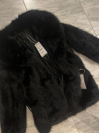 Abrigo Efecto Pelo Cinturon Zara Edición Limitada