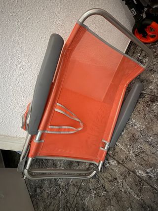 Silla/Hamaca Playa Naranja y aluminio.