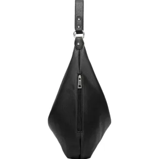 Borsa a spalla nera in pelle