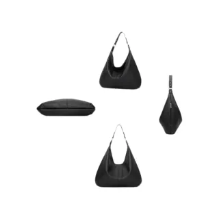 Borsa a spalla nera in pelle