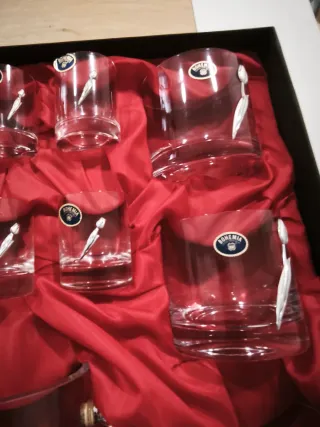 Juego de vasos de whisky de cristal de bohemia