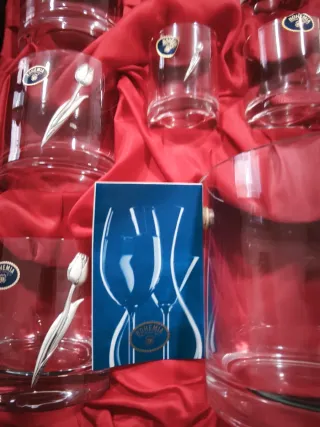 Juego de vasos de whisky de cristal de bohemia