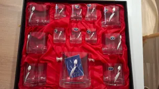 Juego de vasos de whisky de cristal de bohemia