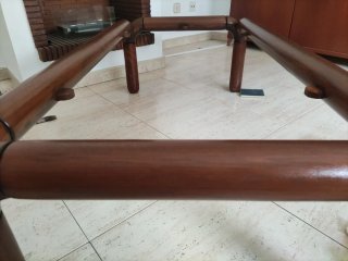 Mesa baja mármol y madera