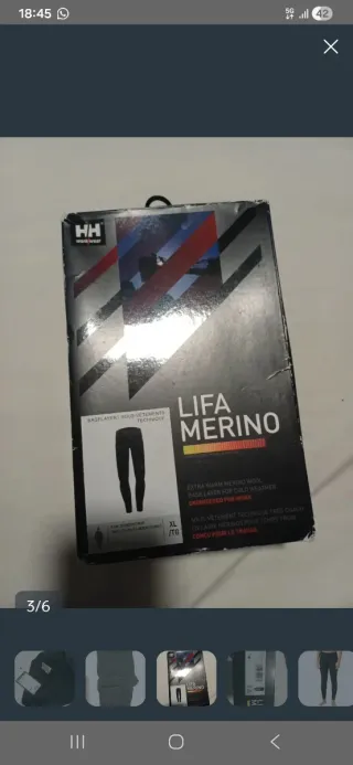 Pantalón Helly Hansen Lifa Merino XL (PVP 79,00€)