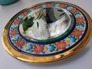 Plato Cearco decorativo espejo dorado