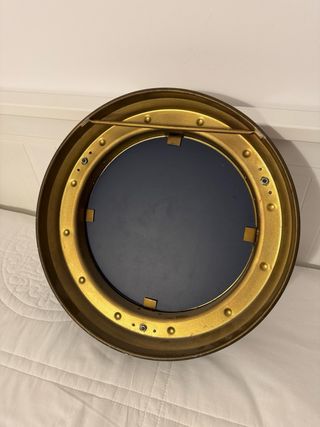 Espejo Náutico Ojo de Buey Marrón/Dorado