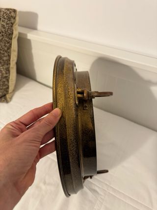 Espejo Náutico Ojo de Buey Marrón/Dorado