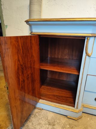 Mueble Antiguo Azul y Oro