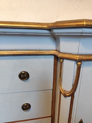 Mueble Antiguo Azul y Oro