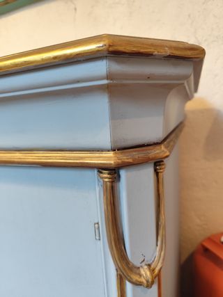Mueble Antiguo Azul y Oro