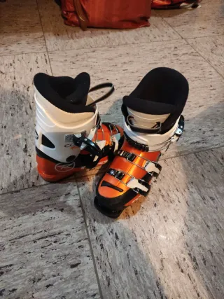 Botas de esquí naranja y blanco Niños