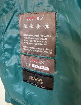 Chaqueta de pluma de oca Duvetica verde / turquesa