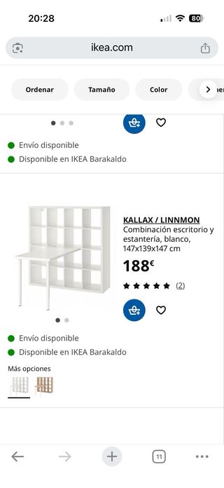 Estantería Kallax Ikea con Escritorio.