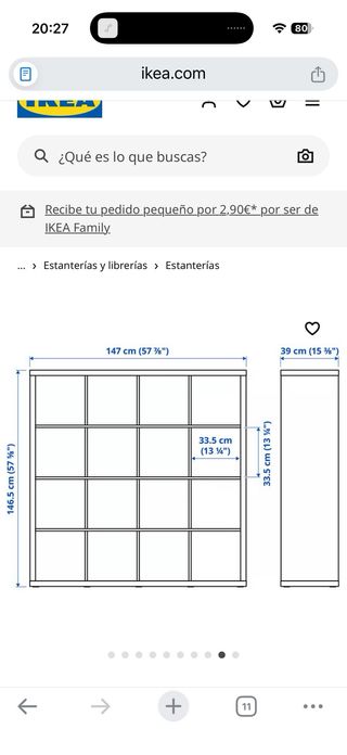 Estantería Kallax Ikea con Escritorio.