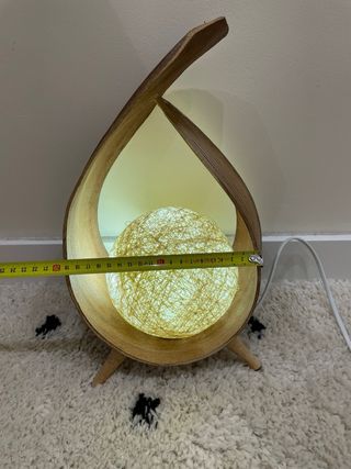 Lámpara étnica natural madera y papel