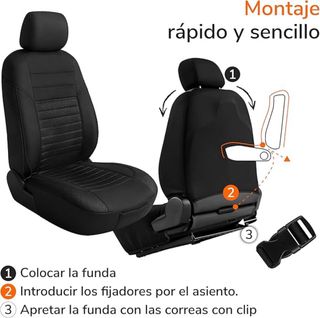 NUEVO! (27€) Fundas Asientos Delantero Coche Negro