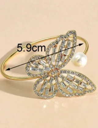 Conjunto bisutería "Mariposas" Pulsera + llavero.