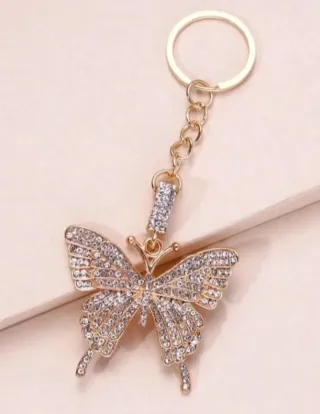 Conjunto bisutería "Mariposas" Pulsera + llavero.