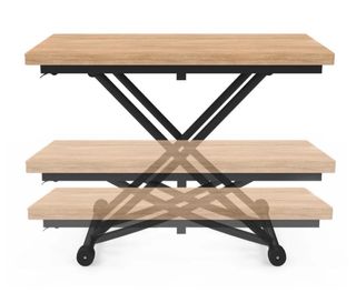 Mesa centro elevable extensible madera metal nueva