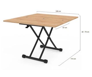 Mesa centro elevable extensible madera metal nueva