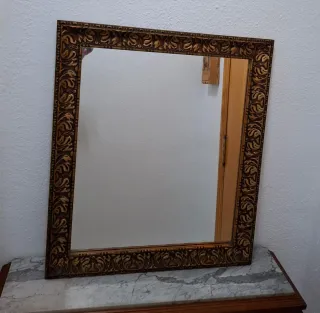 Espejo recibidor clásico madera repujada