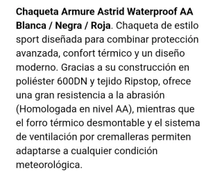 Chaqueta de moto ARMURE deportiva