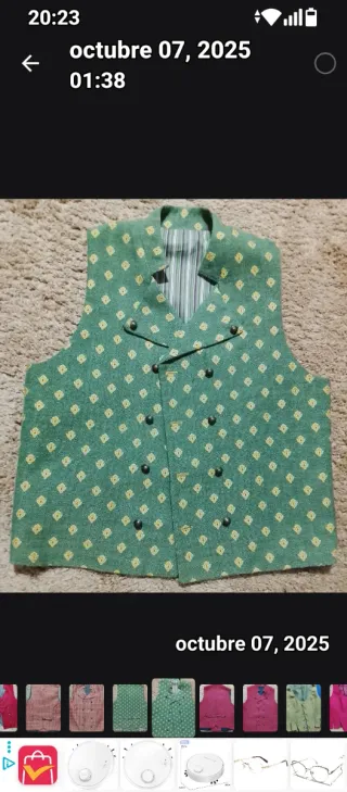 Chaleco de traje regional. Tallas M,L,XL