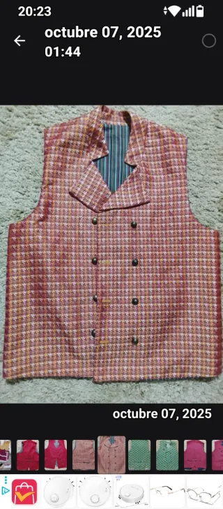 Chaleco de traje regional. Tallas M,L,XL