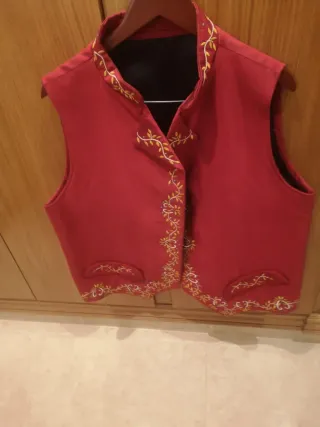 Chaleco Fallero Bordado Rojo