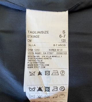 Casaco Benetton 6 anos / 116 cm