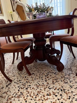 Mueble de salón de madera caoba maciza