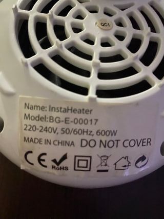 Calefactor InstaHeater 600W Enchufable