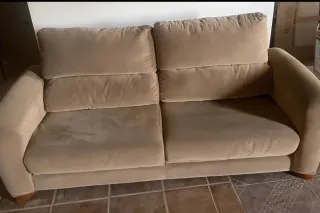 Conjunto de sofás de tela beige