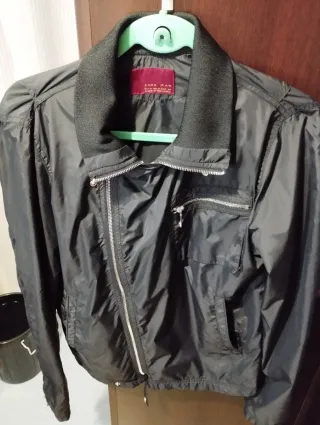 Cazadora Zara Man Caballero Impermeable Negra