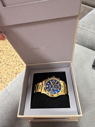 Reloj Viceroy Cronógrafo Hombre Dorado Azul