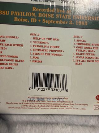 Grateful Dead Dave's Picks Vol. 27 3CD Limited