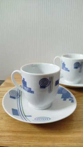 Set 3 tazzine caffè con piattini