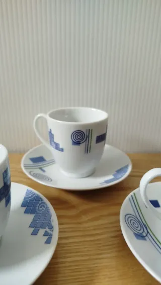 Set 3 tazzine caffè con piattini