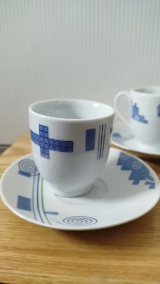 Set 3 tazzine caffè con piattini