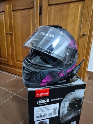 Casco integral LS2 Storm II FF800 Negro y Rosa