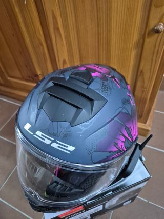 Casco integral LS2 Storm II FF800 Negro y Rosa