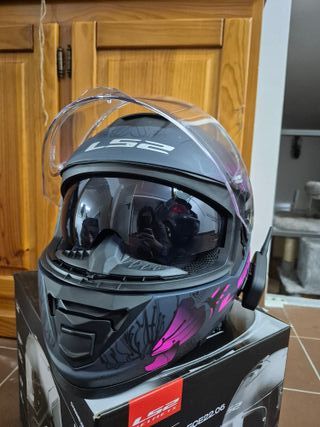 Casco integral LS2 Storm II FF800 Negro y Rosa