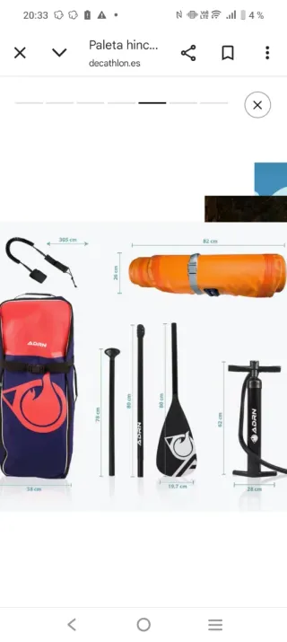 Tabla  ADRN Paddle Surf pack