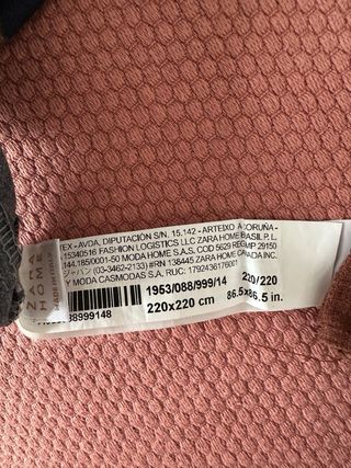 Funda nórdica Zara Home 135cm y 2 cuadrantes