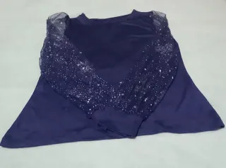 Blusa azul marinho com estrelas - Tamanho S