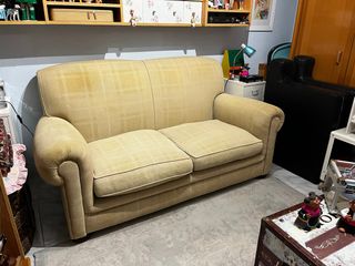 Sofá de 2 plazas con cojines de pluma